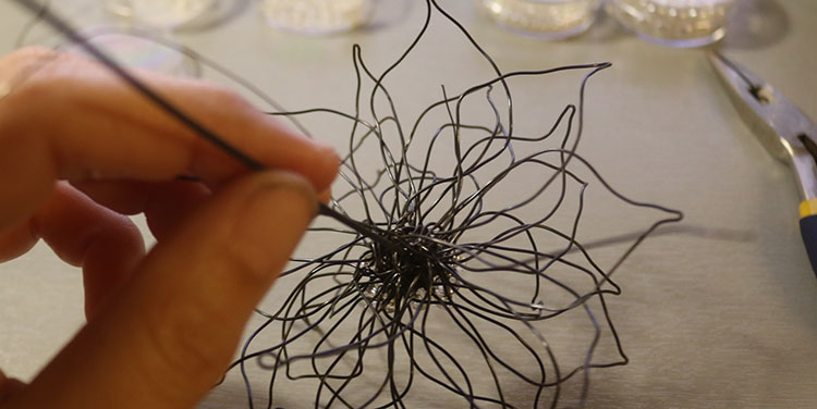 Anleitung Drahtblume Dahlie