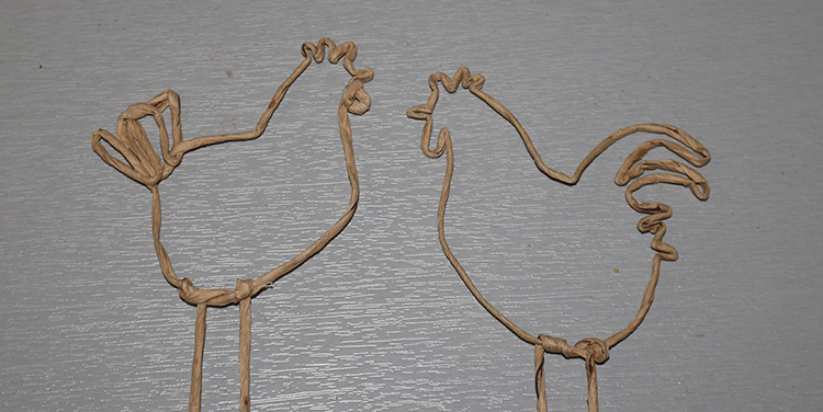 Henne und Hahn aus Papierdraht biegen