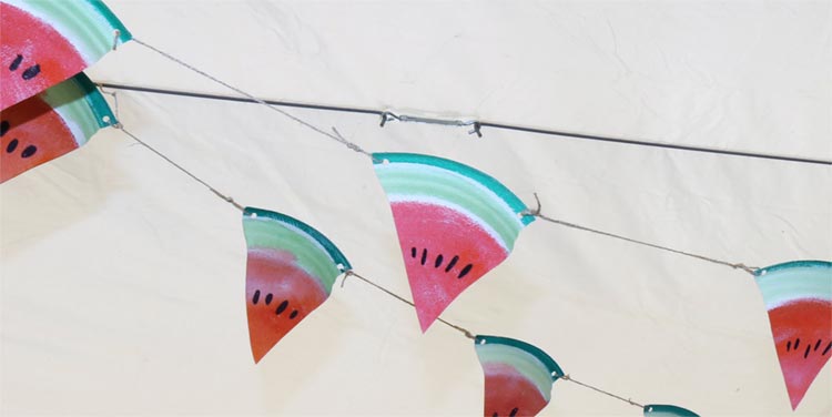 Melonen Wimpelkette Sommerdekoration Bastelanleitung