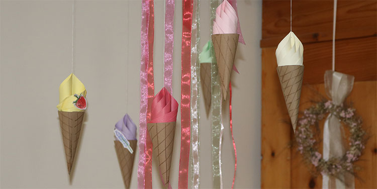Papier Eistuete basteln Sommerdeko