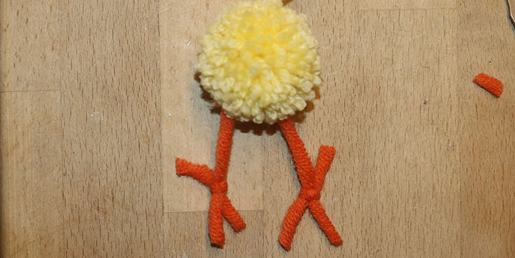 Pompom Küken basteln