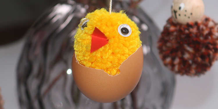 Pompom Küken basteln