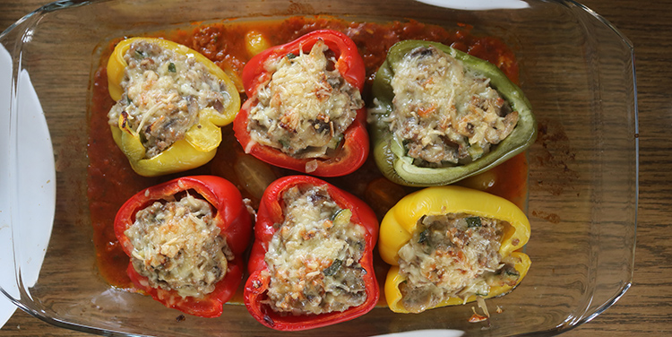 gefuellte überbackene Paprika