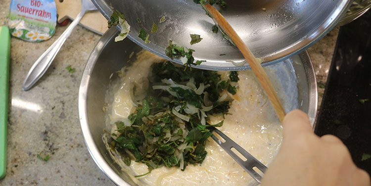 Quiche Fülle mit Giersch