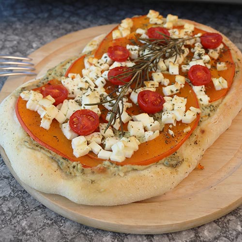 Kürbis Pizza Herbst Rezept