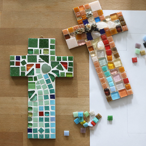 Mosaik Kreuz basteln