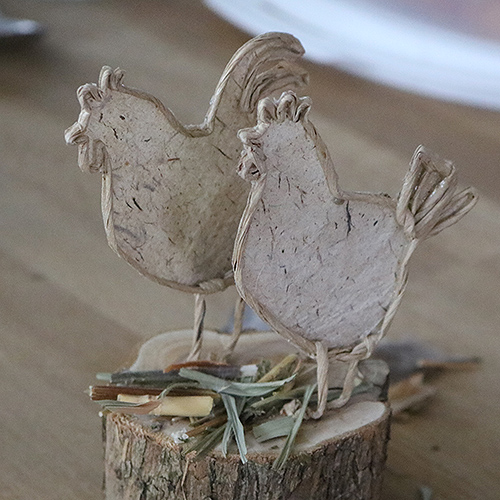 Anleitung Huhn und Hahn aus Papierdraht