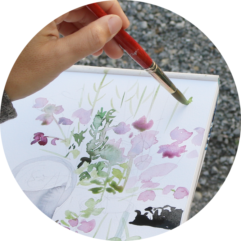 Detailbild Aquarellskizze