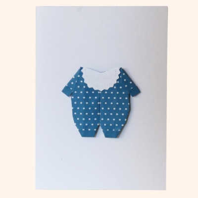 Babykarte „Blauer Strampelanzug“